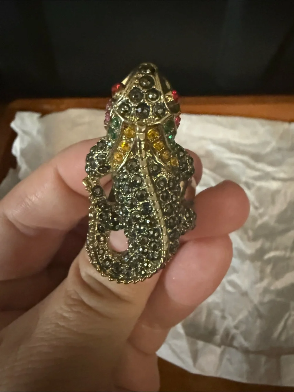 Gold Reptile Ornament Ring - Gold Color
